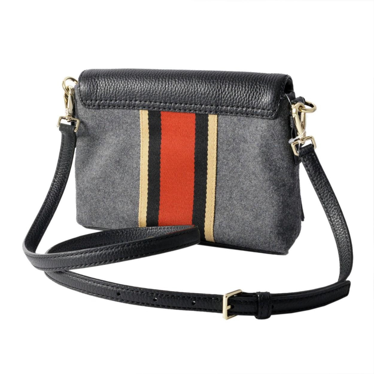 ケイトスペード Kate Spade PXRU8053 072 ウール＆レザー 異素材ミックス ショルダーバッグ クロスボディ JACKSON STREET FABRIC small harlyn