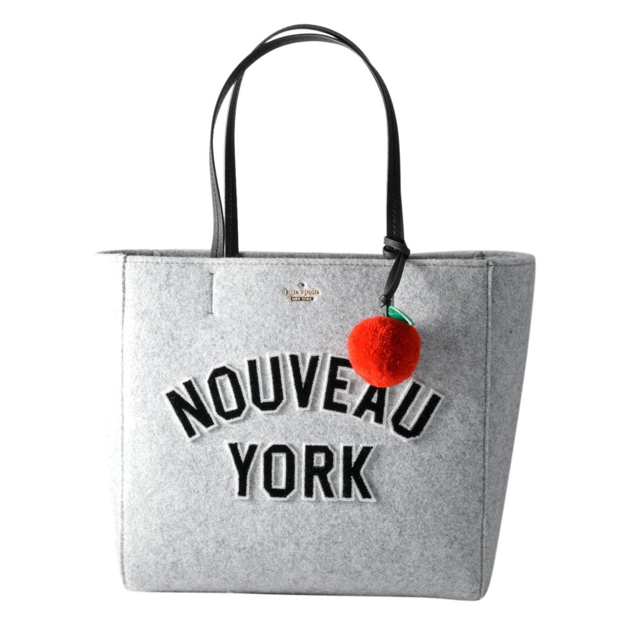 ケイトスペード Kate Spade PXRU8115 027 アップルチャーム付 フェルト ショルダー・トートバッグ （A４サイズ対応） NOUVEAU YORK hallie