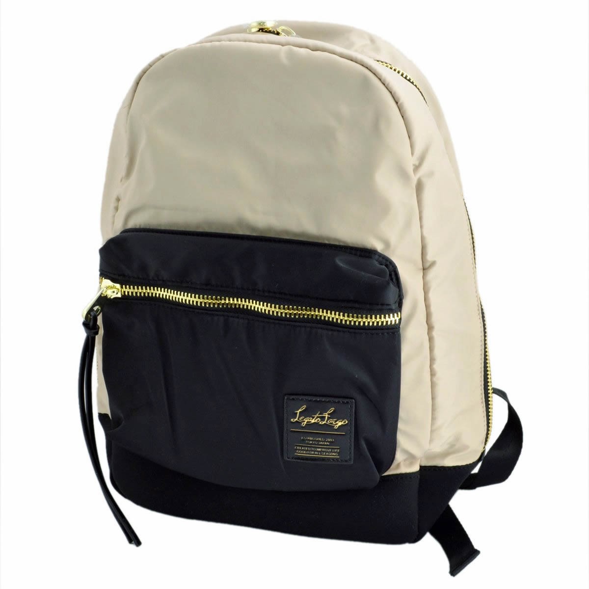 レガートラルゴ Legato Largo  LH-B1021-B/B 高密度ナイロン×ダイバー素材 ゴールドメタルZIP バイカラー リュックサック バックパック 【通勤通学】【A4】【正規品】