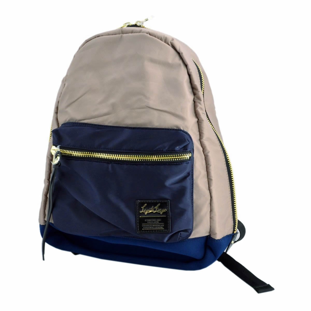 レガートラルゴ Legato Largo  LH-B1021-B/N 高密度ナイロン×ダイバー素材 ゴールドメタルZIP バイカラー リュックサック バックパック 【通勤通学】【A4】【正規品】