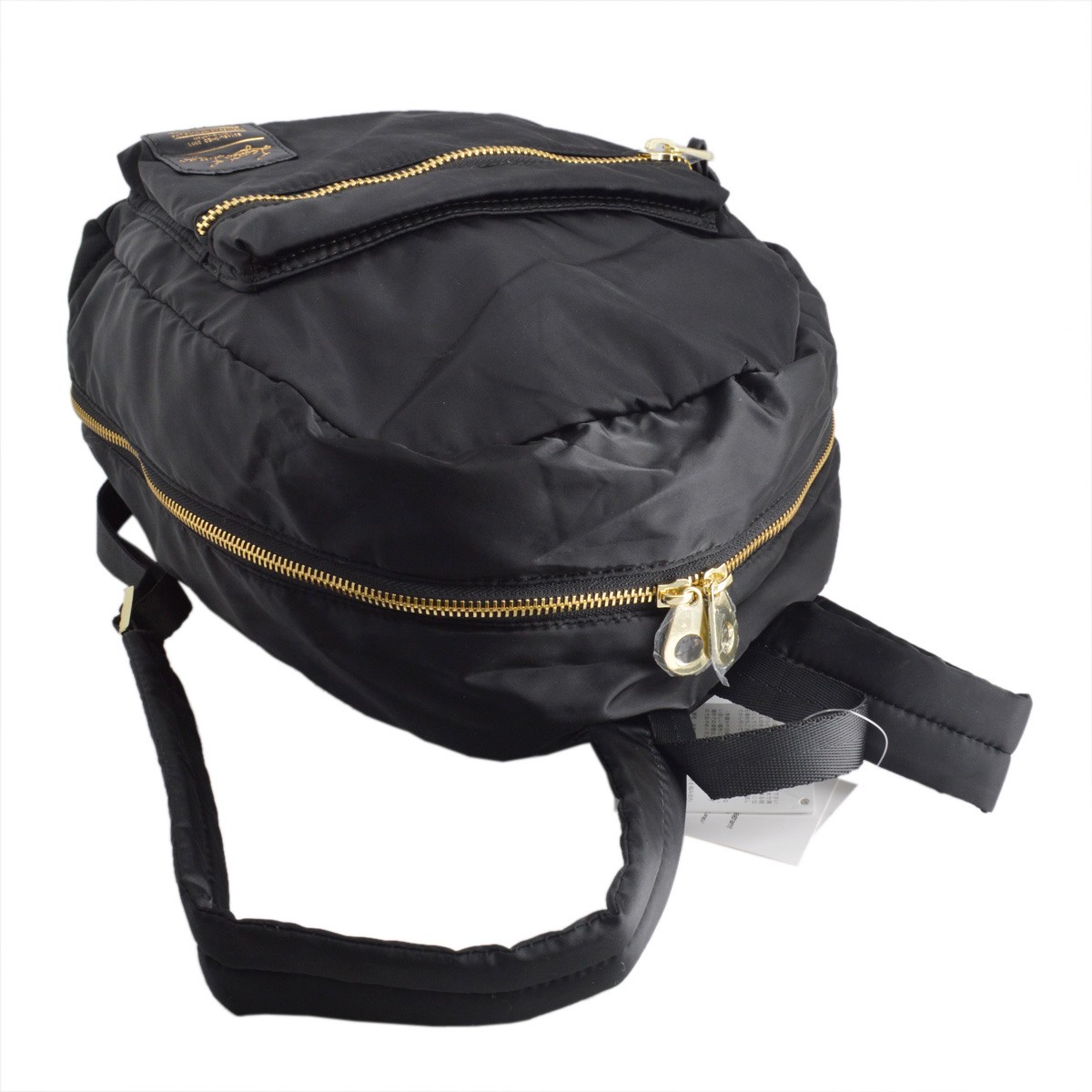 レガートラルゴ Legato Largo  LH-B1027-BK 高密度ナイロン×ダイバー素材 ゴールドメタルZIP ミニ リュックサック バックパック 【通勤通学】【正規品】