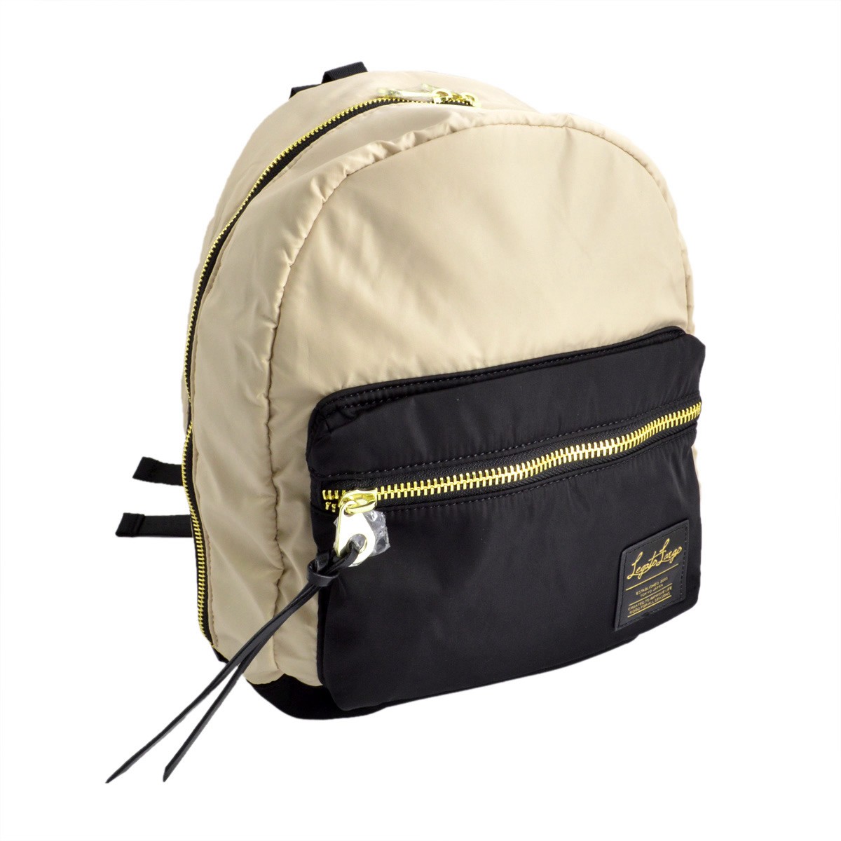 レガートラルゴ Legato Largo  LH-B1027-B/B 高密度ナイロン×ダイバー素材 ゴールドメタルZIP ミニ リュックサック バックパック 【通勤通学】【正規品】