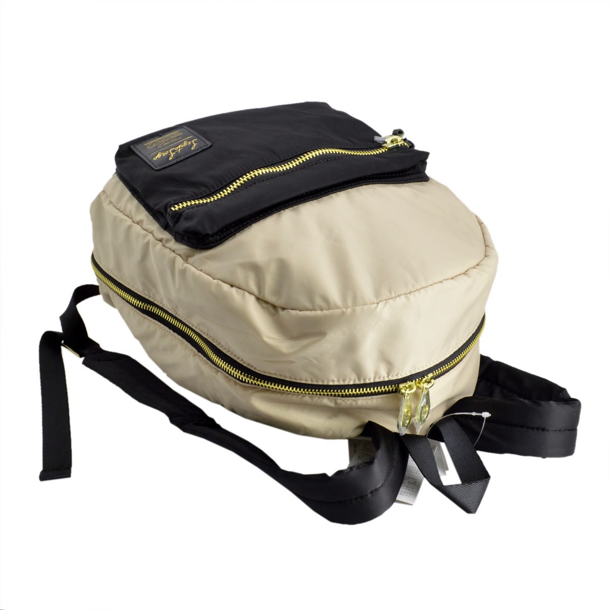 レガートラルゴ Legato Largo  LH-B1027-B/B 高密度ナイロン×ダイバー素材 ゴールドメタルZIP ミニ リュックサック バックパック 【通勤通学】【正規品】