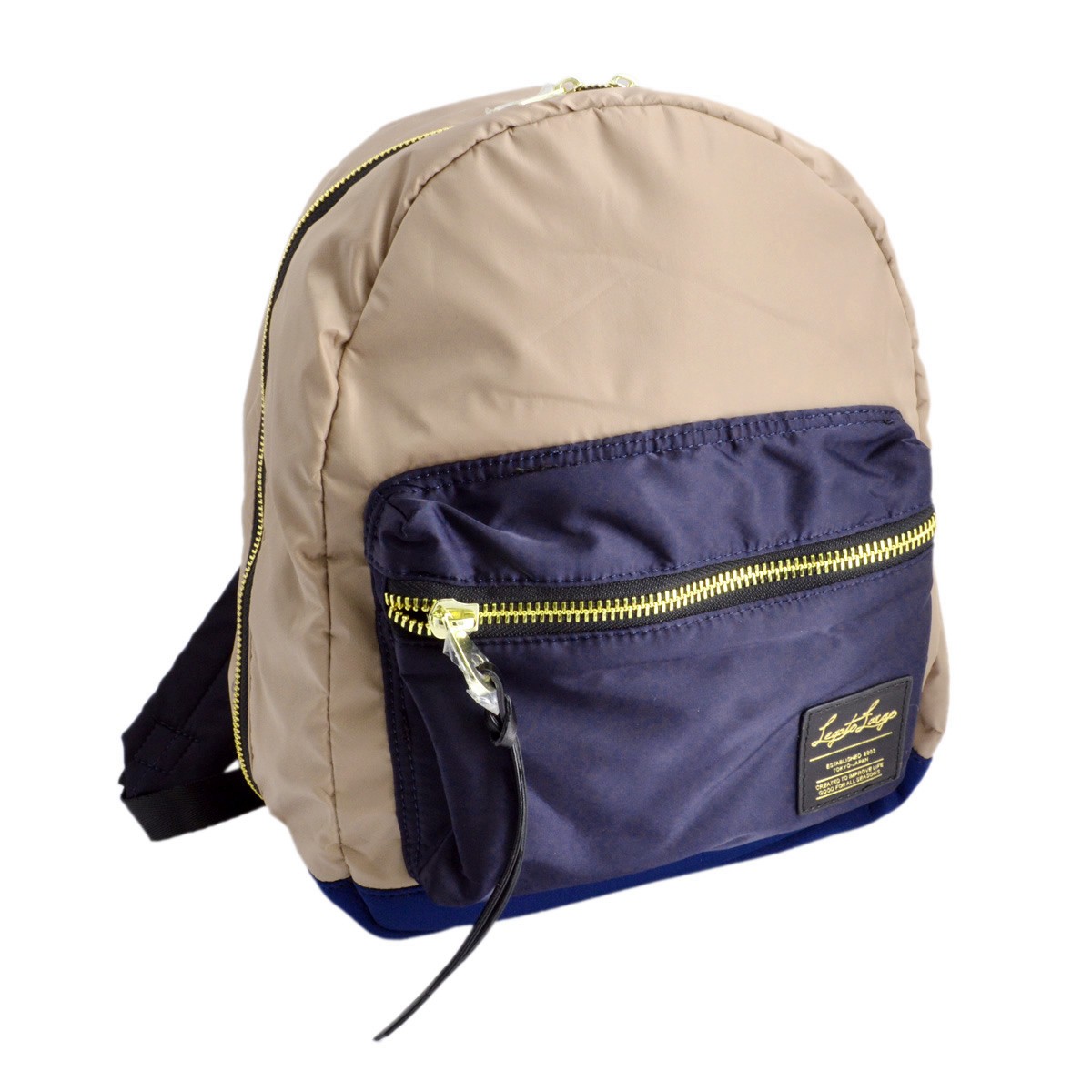 レガートラルゴ Legato Largo  LH-B1027-B/N 高密度ナイロン×ダイバー素材 ゴールドメタルZIP ミニ リュックサック バックパック 【通勤通学】【正規品】