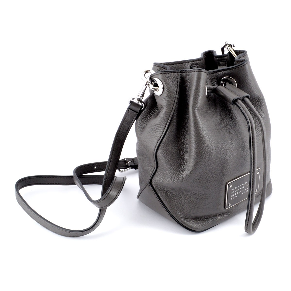 マークバイマークジェイコブス MARC BY MARC JACOBS M0007214-057 Faded Aluminum New Too Hot To Handle Drawstring 巾着ポシェット ミニショルダーバッグ クロスボディ ≪2015AW≫