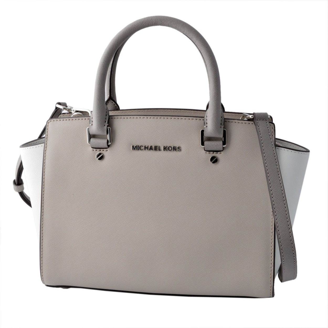 マイケルコース MICHAEL KORS 30F5SLMS2T Cmnt/Wt/Pgry 3配色 2WAY ショルダー・ハンドバッグ ミディアム サッチェルバッグ SELMA TRICOLOR