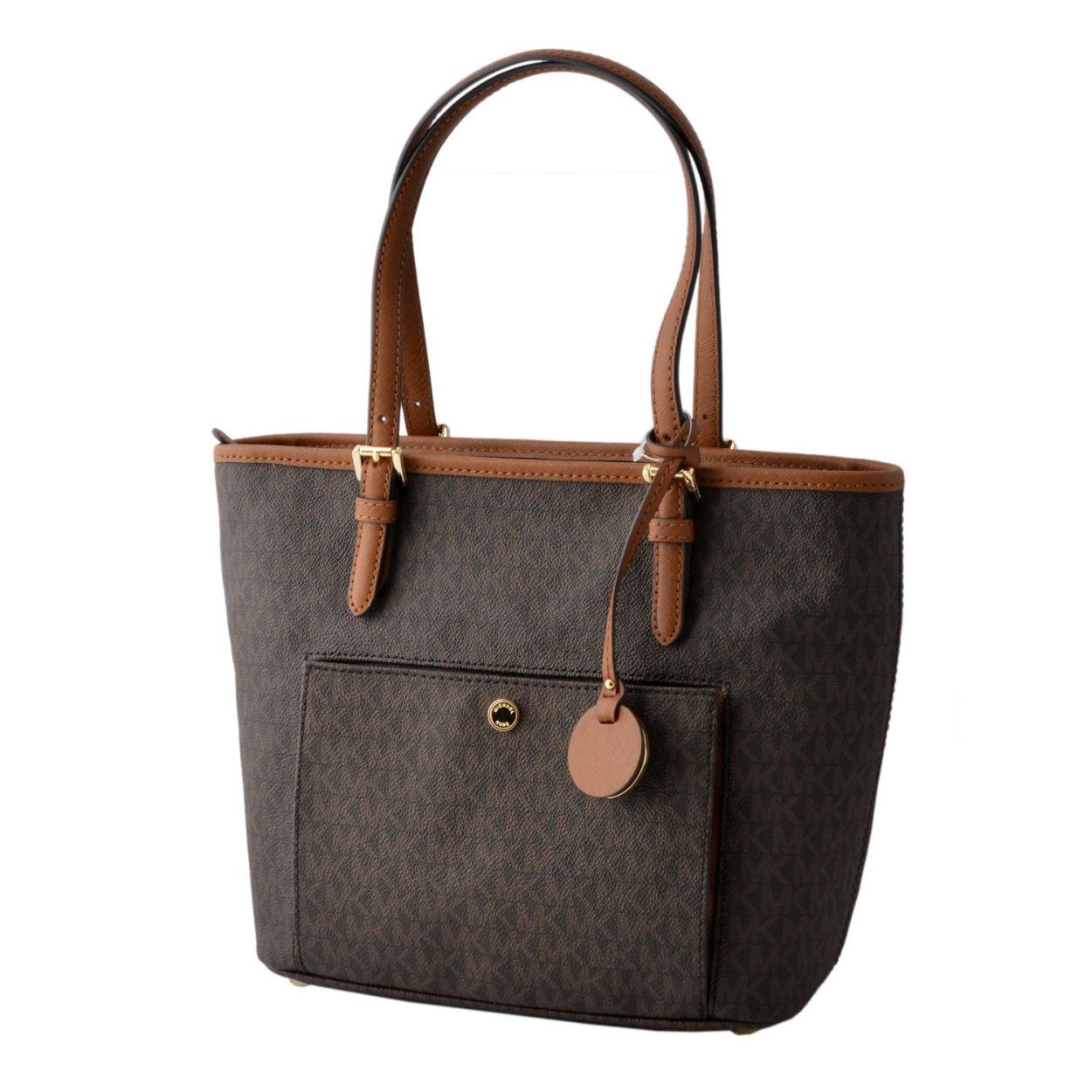 マイケルコース MICHAEL KORS 30S7GTTT8B Brown MKチャーム付 シグネチャー柄 トートバッグ JET SET ITEM