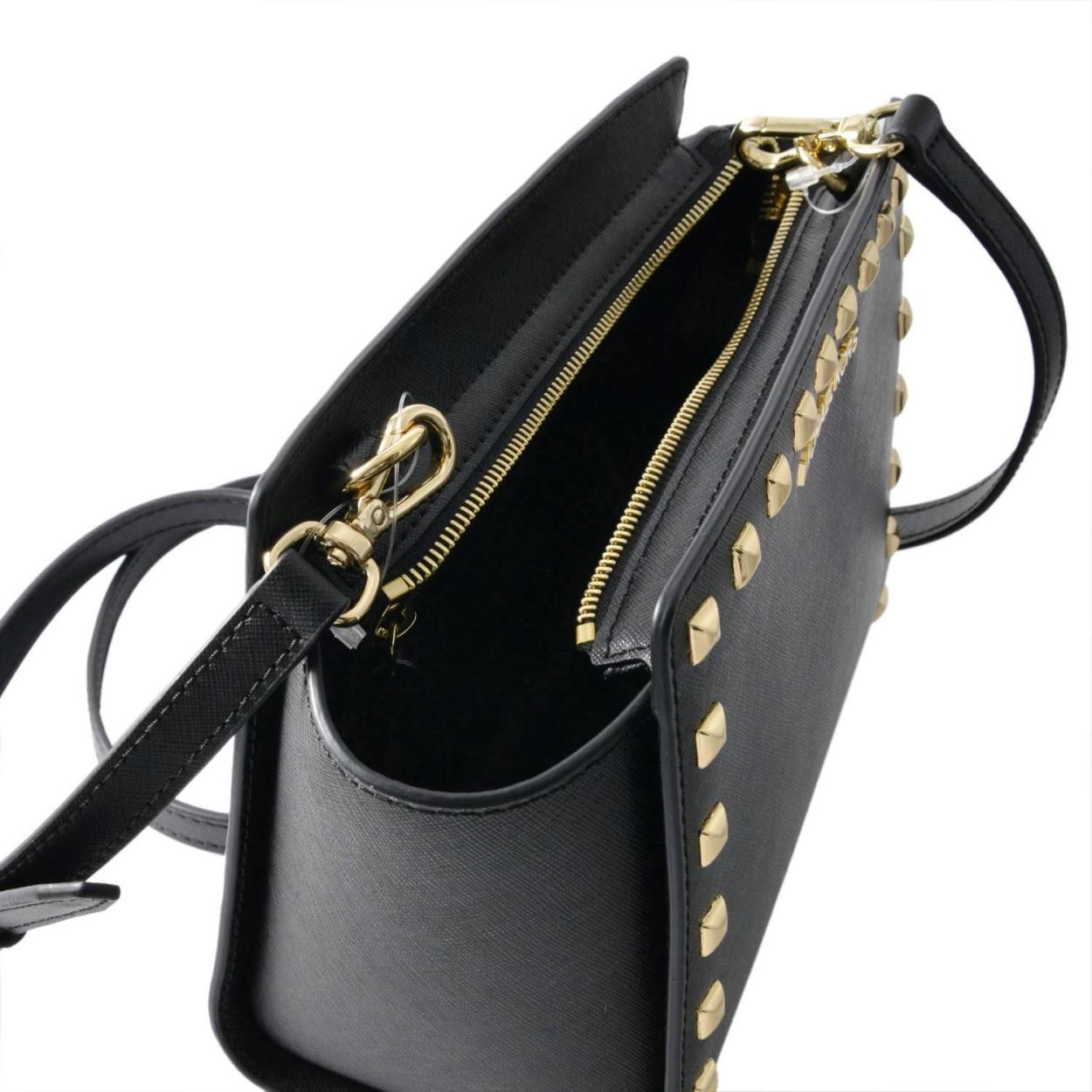マイケルコース MICHAEL KORS 30T3GSMM2L BLACK スクエアスタッズ ショルダーバッグ クロスボディ ミディアム メッセンジャー SELMA STUD
