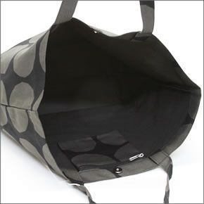 マリメッコ PIENET KIVET OPAALI ピエネット キヴェット ドット柄 コットン・キャンバス ショルダー・トートバッグ 022960 980 black/grey