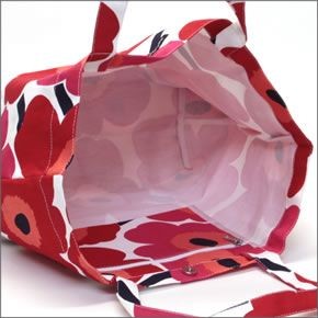 マリメッコ PIENI UNIKKO BAG　 ウニッコ柄 コットンキャンバス ショルダー・トートバッグ 038151 001 white/red