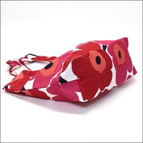 マリメッコ PIENI UNIKKO BAG　 ウニッコ柄 コットンキャンバス ショルダー・トートバッグ 038151 001 white/red