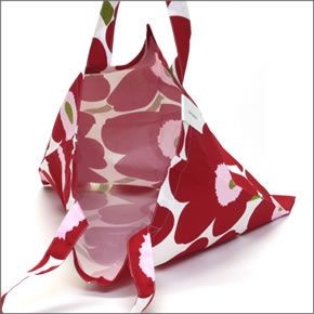 マリメッコ SILVER MEDAL BAG ウニッコ柄 ファブリック トートバッグ  エコバッグ 062420 001 unikko pink