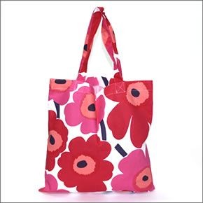 マリメッコ SILVER MEDAL BAG ウニッコ柄 ファブリック トートバッグ  エコバッグ 062420 001 unikko red