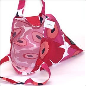 マリメッコ SILVER MEDAL BAG ウニッコ柄 ファブリック トートバッグ  エコバッグ 062420 001 unikko red