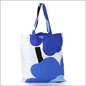 マリメッコ SILVER MEDAL BAG ウニッコ柄 ファブリック トートバッグ  エコバッグ 062420 100 unikko blue