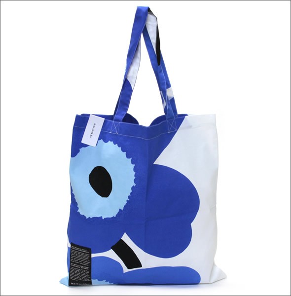 マリメッコ SILVER MEDAL BAG ウニッコ柄 ファブリック トートバッグ  エコバッグ 062420 100 unikko blue