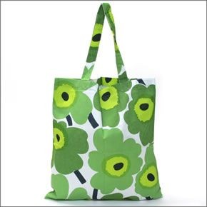 マリメッコ SILVER MEDAL BAG ウニッコ柄 ファブリック トートバッグ  エコバッグ 062420 100 unikko green