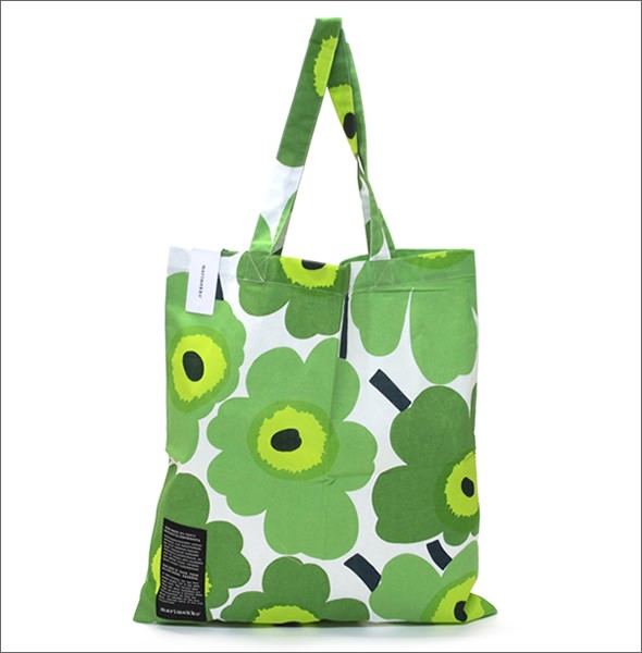 マリメッコ SILVER MEDAL BAG ウニッコ柄 ファブリック トートバッグ  エコバッグ 062420 100 unikko green