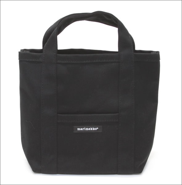 マリメッコ MINI PERUSKASSI CANVAS BAG コットンキャンバス ミニ トートバッグ 023697 001 black
