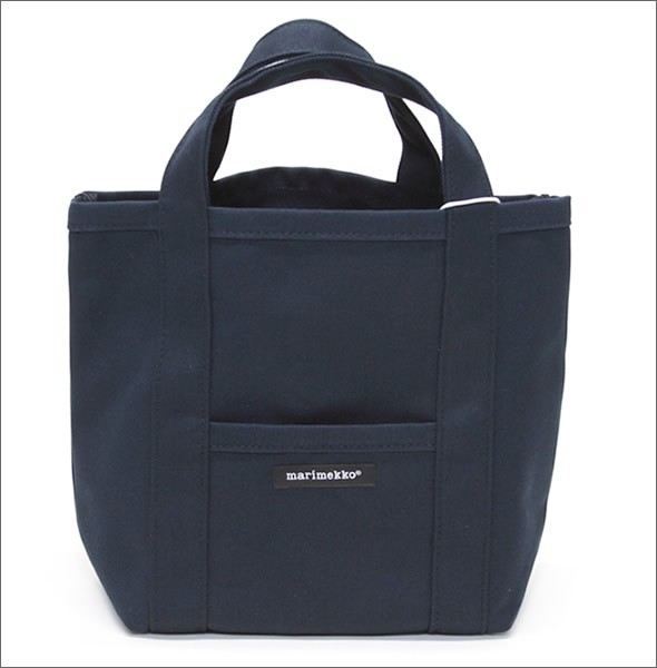 マリメッコ MINI PERUSKASSI CANVAS BAG コットンキャンバス ミニ トートバッグ 023697 002 dark blue
