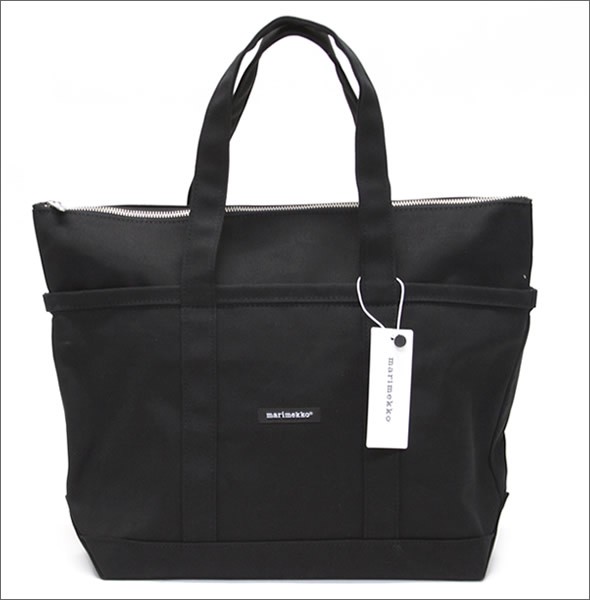 マリメッコ UUSI MINI MATKURI CANVAS BAG コットンキャンバス ショルダー・トートバッグ 040864 001 black