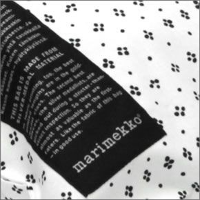 マリメッコ SILVER MEDAL BAG Muija ドット・小花モチーフ ファブリック トートバッグ  エコバッグ 062420 910 C black/white