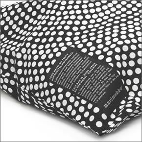 マリメッコ SILVER MEDAL BAG FOKUS フォクス（焦点） ドット柄 ファブリック トートバッグ  エコバッグ 062420 910 D black/white