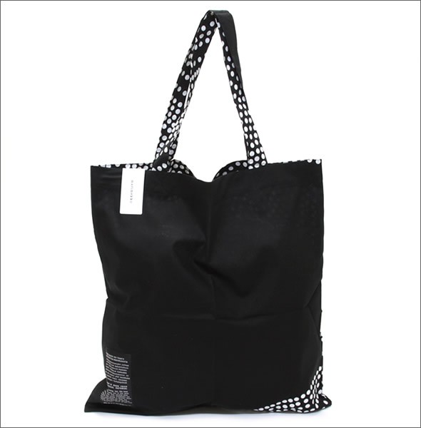 マリメッコ SILVER MEDAL BAG FOKUS フォクス（焦点） ドット柄 ファブリック トートバッグ  エコバッグ 062420 910 E black/white