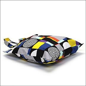 マリメッコ KONTTI BAG コンッティ 幾何学模様 ファブリック トートバッグ  エコバッグ 067032 920 black/yellow/grey/mint