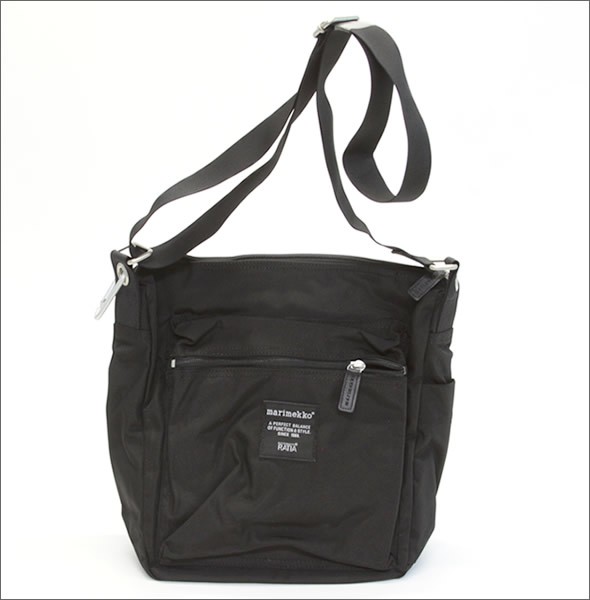 マリメッコ PAL 026991 999 black ナイロン ショルダーバッグ ナナメ掛け