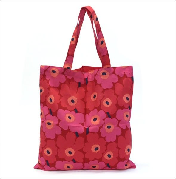 マリメッコ SILVER MEDAL BAG  062420 100 A MINI-UNIKKO ミニウニッコ柄 ファブリック トートバッグ  エコバッグ