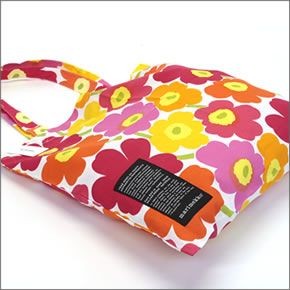 マリメッコ SILVER MEDAL BAG 062420 100 B MINI-UNIKKO ミニウニッコ柄 ファブリック トートバッグ  エコバッグ