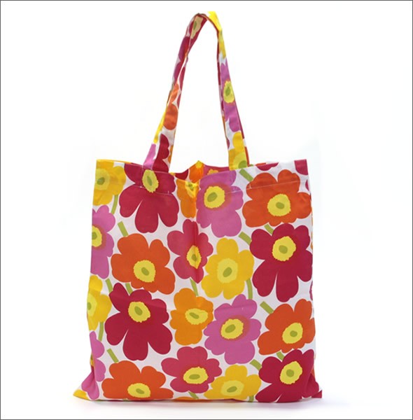 マリメッコ SILVER MEDAL BAG 062420 100 B MINI-UNIKKO ミニウニッコ柄 ファブリック トートバッグ  エコバッグ