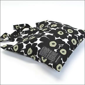 マリメッコ SILVER MEDAL BAG 062420 100 C MINI-UNIKKO ミニウニッコ柄 ファブリック トートバッグ  エコバッグ