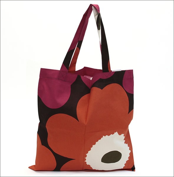 マリメッコ SILVER MEDAL BAG 062420 100 F UNIKKO ウニッコ柄 ファブリック トートバッグ  エコバッグ