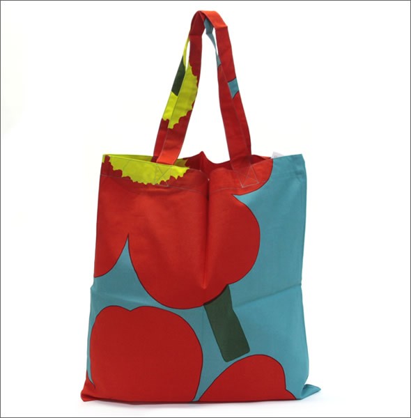 マリメッコ SILVER MEDAL BAG 062420 100 I UNIKKO ウニッコ柄 ファブリック トートバッグ  エコバッグ