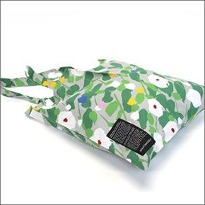 マリメッコ SILVER MEDAL BAG 062420 162 C Spring/summer フラワーモチーフ ファブリック トートバッグ  エコバッグ