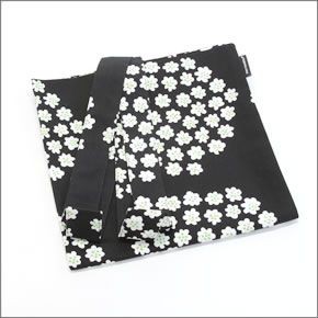 マリメッコ PUKETTI BAG 067172 961 black/green/white プケッティ ブーケモチーフ ファブリック トートバッグ  エコバッグ