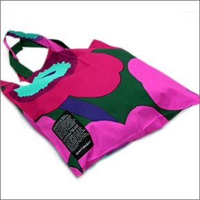 マリメッコ SILVER MEDAL BAG 062420 100 K UNIKKO ウニッコ柄 ファブリック トートバッグ エコバッグ