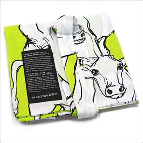 マリメッコ SILVER MEDAL BAG 062420 162 G ILTAVILLI イルタヴィッリ 牛モチーフ柄 ファブリック トートバッグ エコバッグ