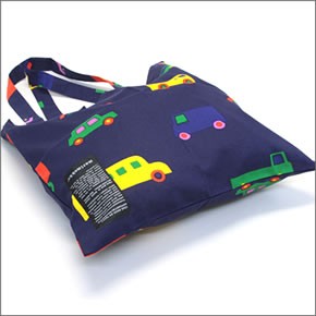 マリメッコ SILVER MEDAL BAG 062420 162 H BOBOO ブーブー くるまモチーフ柄 ファブリック トートバッグ エコバッグ
