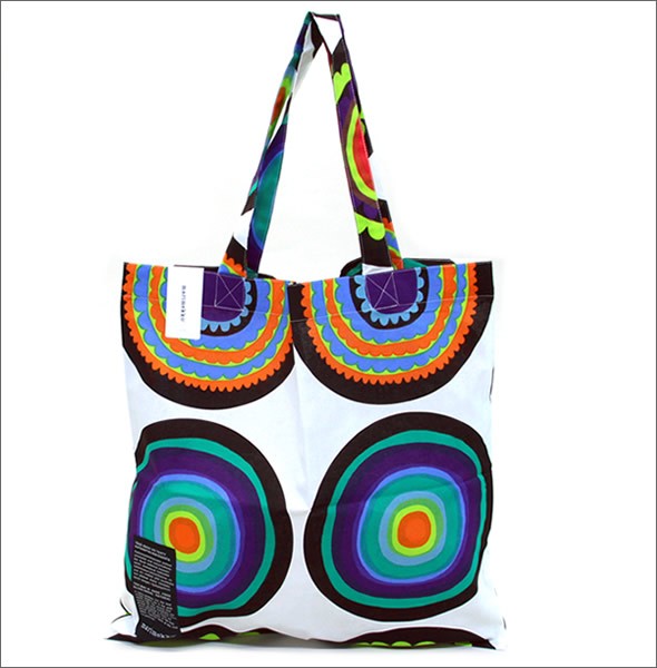 マリメッコ SILVER MEDAL BAG 062420 162 I LAPPULIISA ラップリーサ 信号・交通標識モチーフ柄 ファブリック トートバッグ エコバッグ