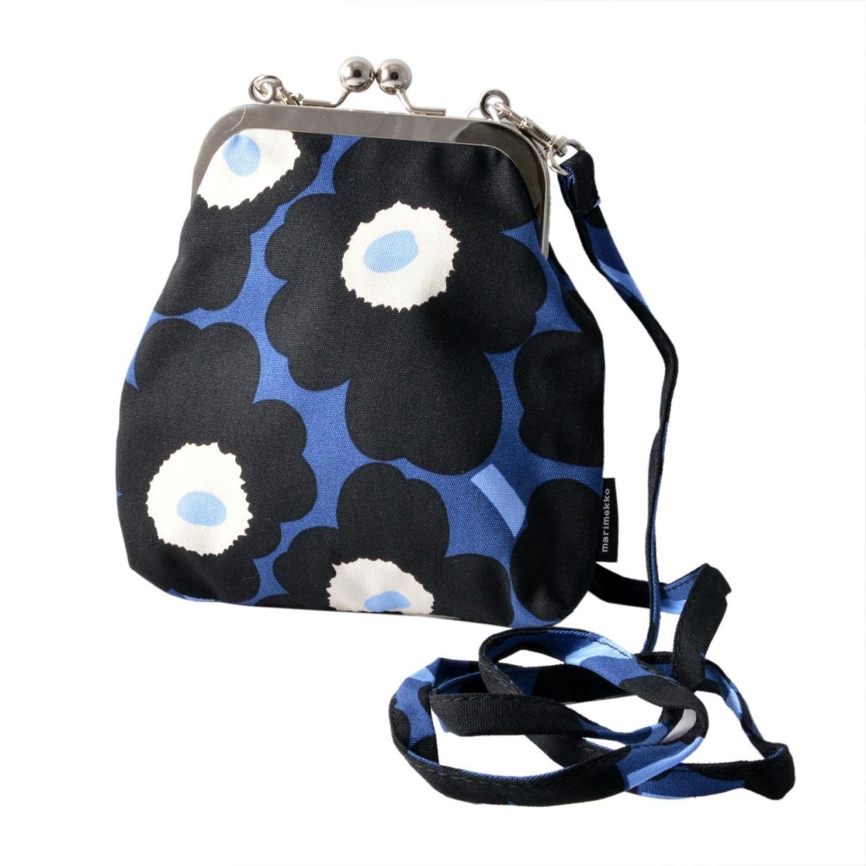 マリメッコ marimekko 045120 595 コットンキャンバス がま口 ミニ ショルダーバッグ MINI-UNIKKO PIENI KUKKARO