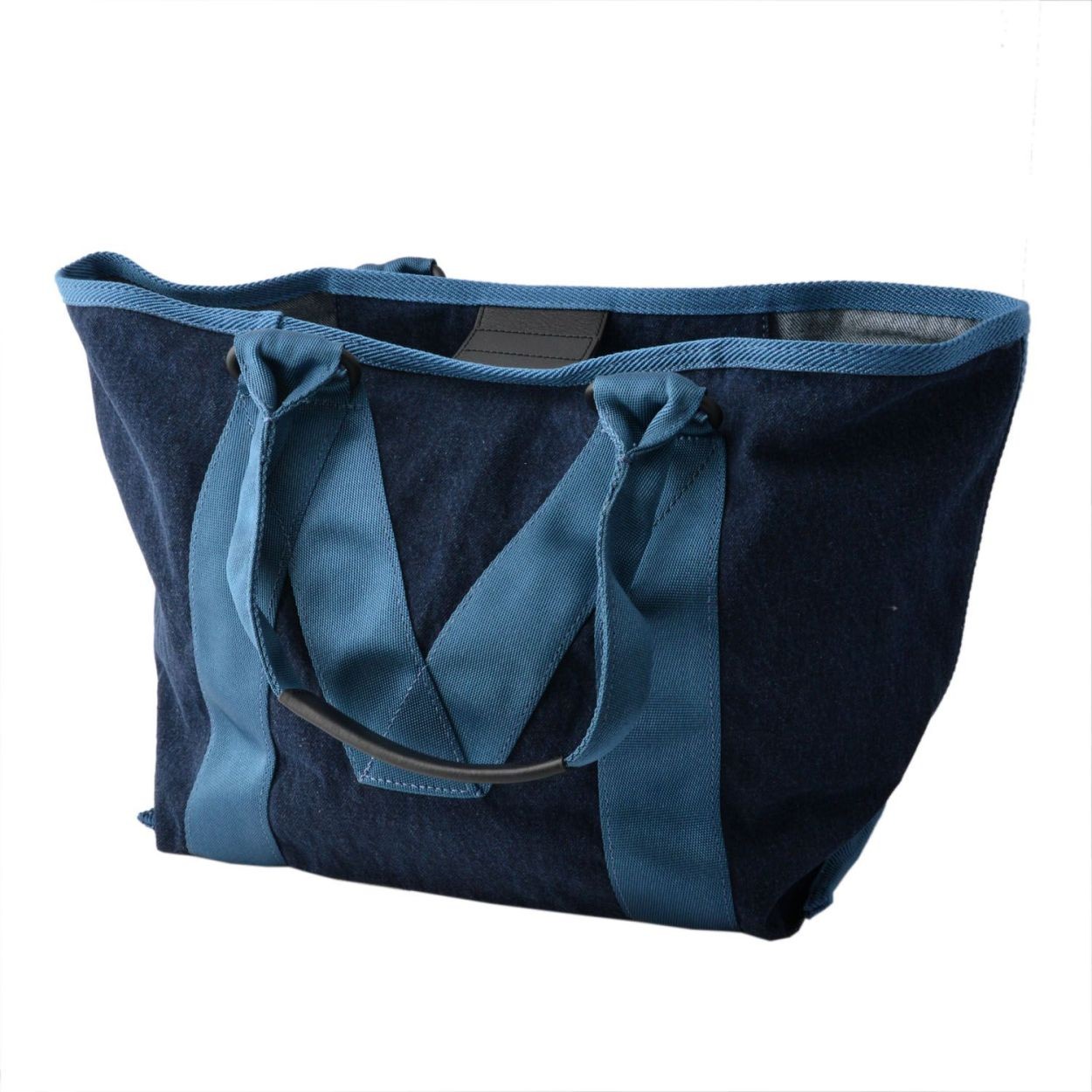 マークジェイコブス MARC JACOBS M0011124-423 Denim ミリタリーロゴプリント トートバッグ スモール A4サイズ対応 New Logo Tote Small