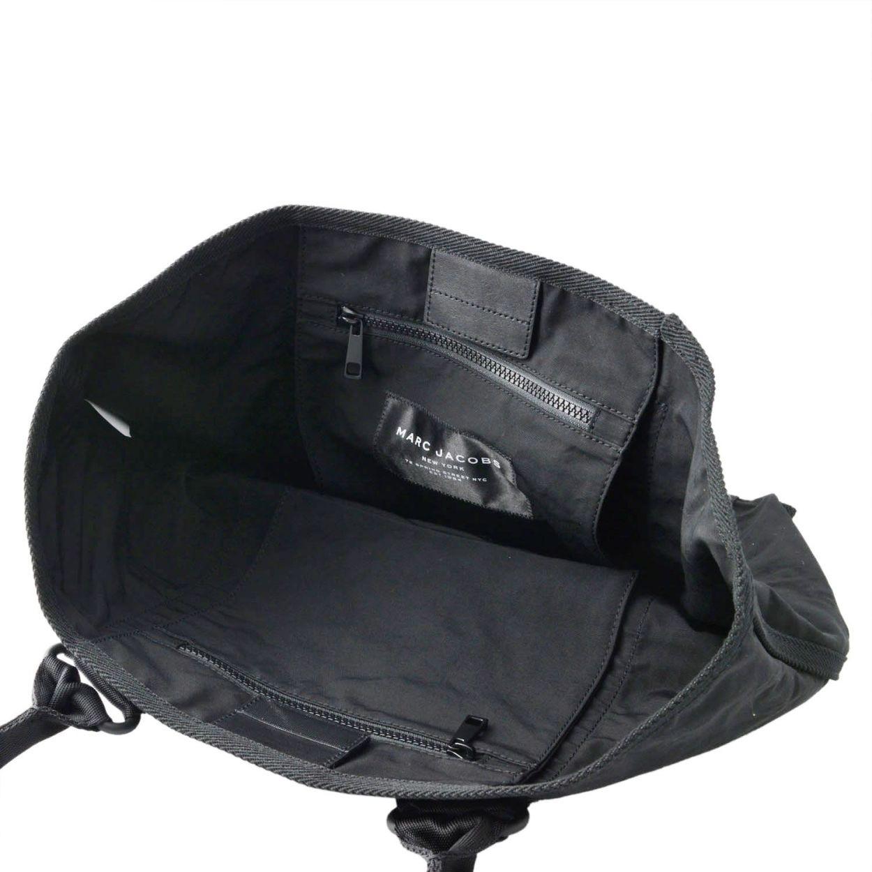 マークジェイコブス MARC JACOBS M0011222-001 Black ミリタリーロゴプリント トートバッグ スモール A4サイズ対応 New Logo Tote Small