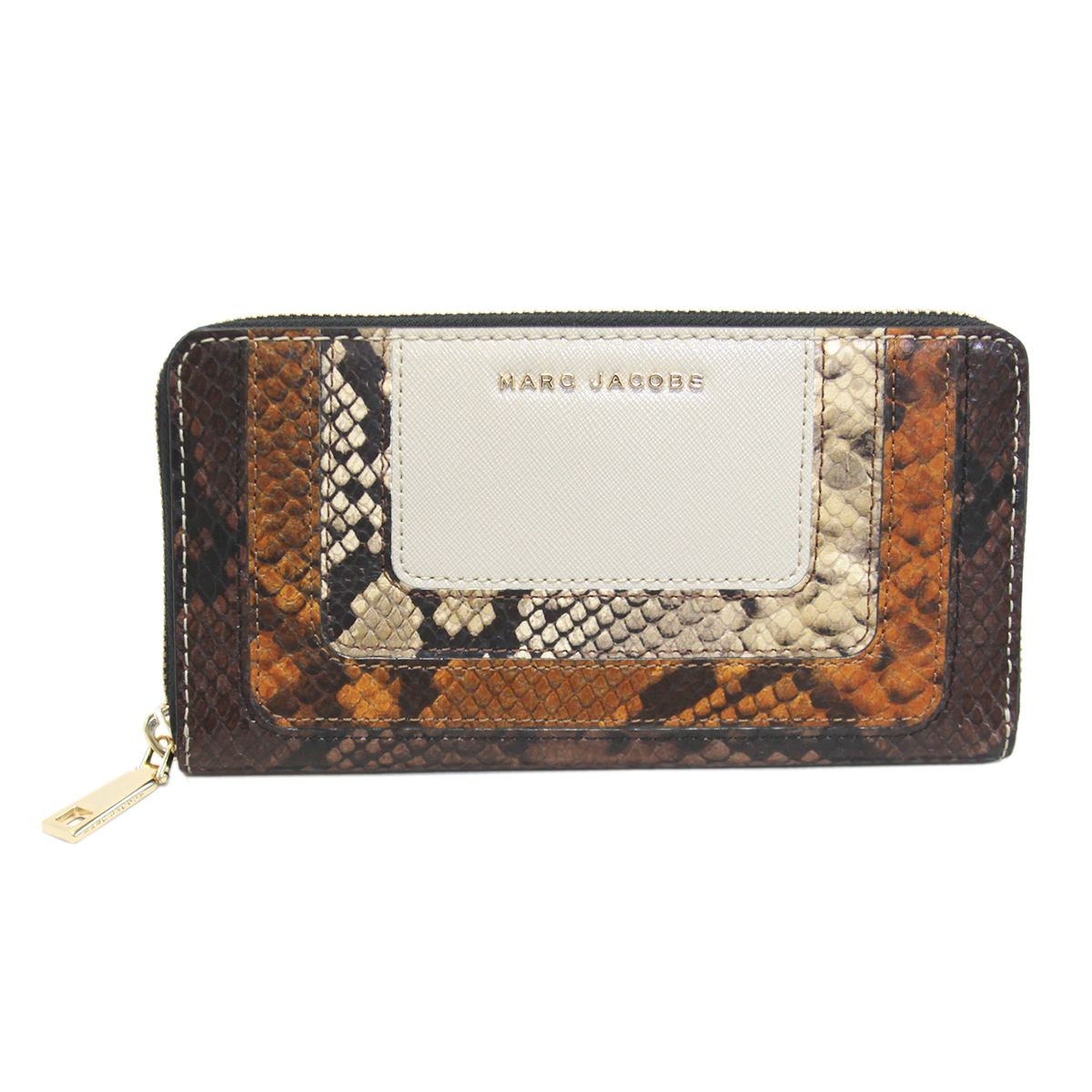 マークジェイコブス MARC JACOBS M0012660-163 Parchment Multi スネーク柄 パッチワーク ラウンドファスナー長財布 Snake Standard Continental Wallet