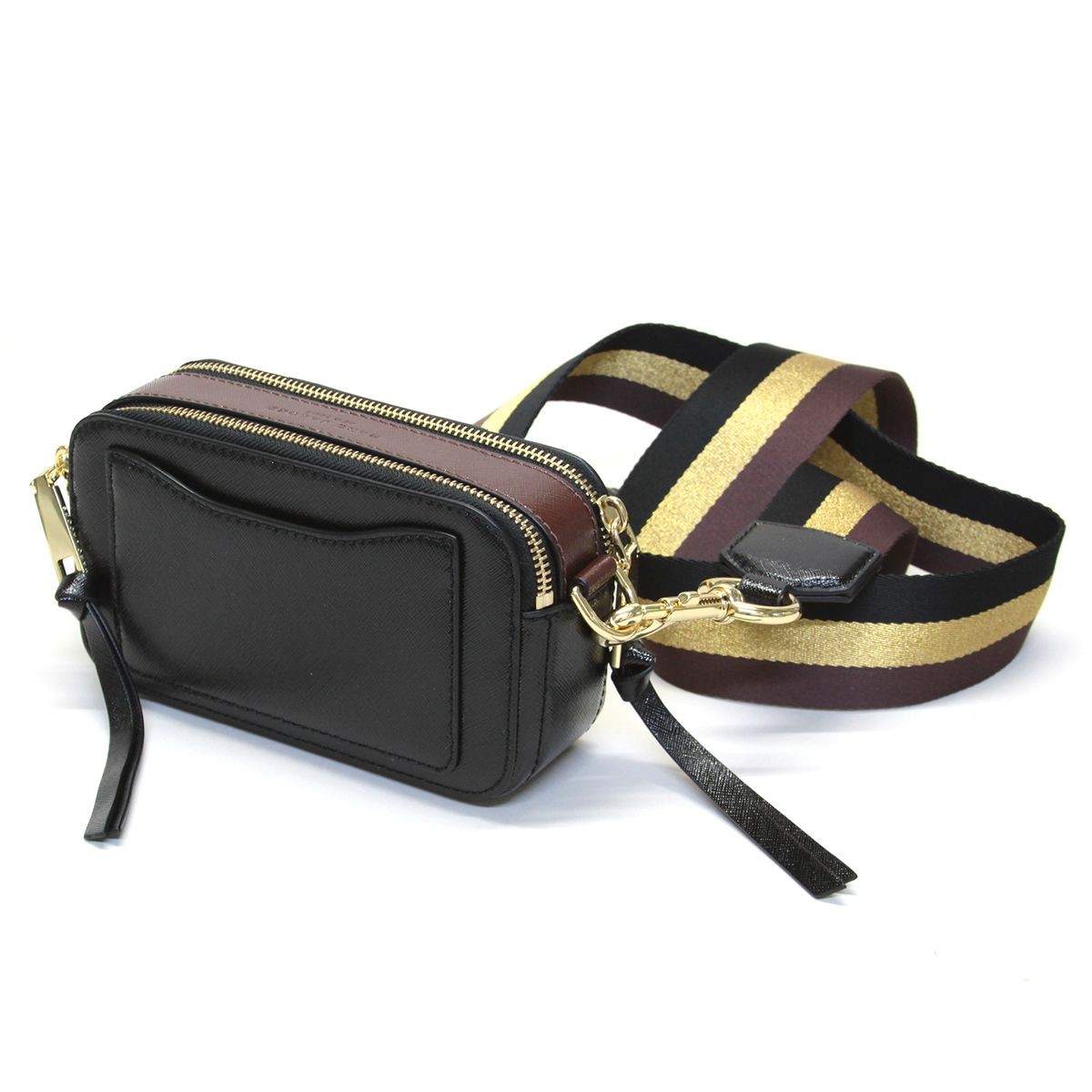 マークジェイコブス MARC JACOBS M0013002-002 Black Multi ダブルJロゴ レオパード ヘアカーフ スナップショット スナップショット ショルダーバッグ  Leopard Haircalf Snapshot