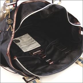 オロビアンコ ARCANA DA-A NYLON メンズ ショルダー・トートバッグ ナイロン×レザー ネイビー/ブラウン BLU-013/CASTAGNA