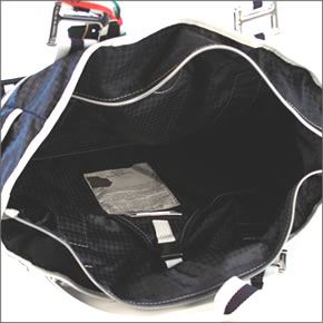 オロビアンコ ARCANA DA-A NYLON メンズ ショルダー・トートバッグ 千鳥格子柄 ナイロン×レザー ネイビー/ホワイト BLUE/SOFT-BIANCO