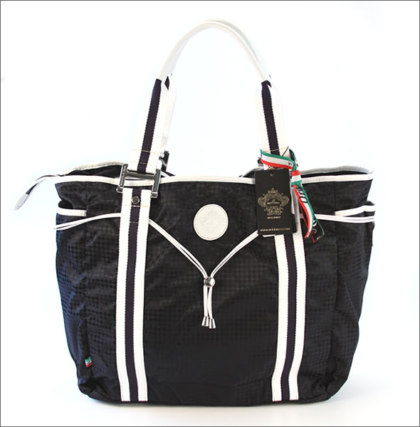 オロビアンコ ARCANA DA-A NYLON メンズ ショルダー・トートバッグ 千鳥格子柄 ナイロン×レザー ネイビー/ホワイト BLUE/SOFT-BIANCO